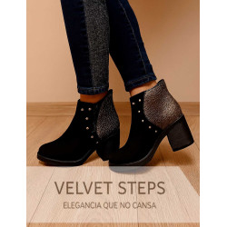 Botín Grafito Chic | Elegancia urbana con textura metálica – Velvet Steps